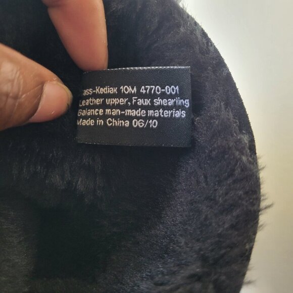 Bass Kodiak Women's 10 Medium Wedge Black Suede Leather Faux Fur Kneehigh Boots - Picture 2 of 12